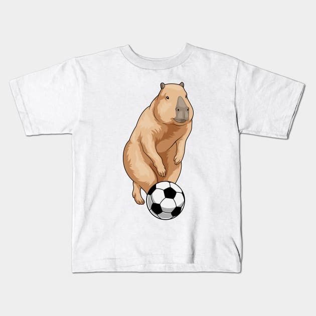 Capybara Soccer player Soccer Kids T-Shirt by Markus Schnabel